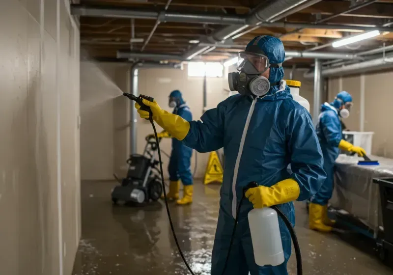 Basement Sanitization and Antimicrobial Treatment process in Hyde County, NC