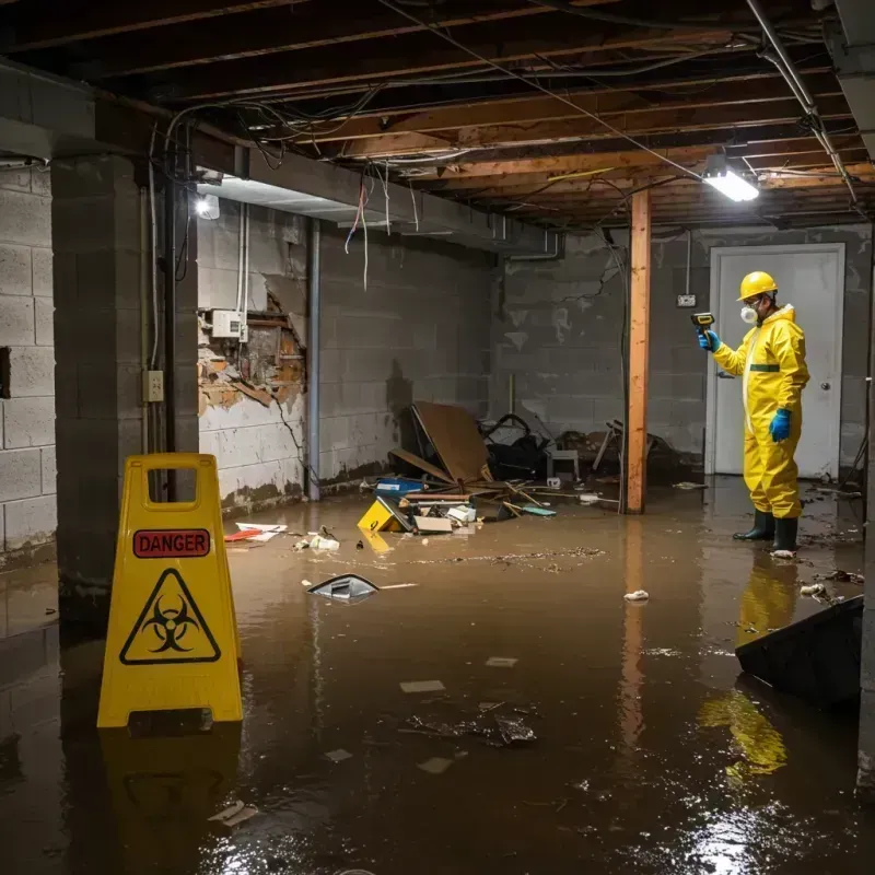 Flooded Basement Electrical Hazard in Hyde County, NC Property