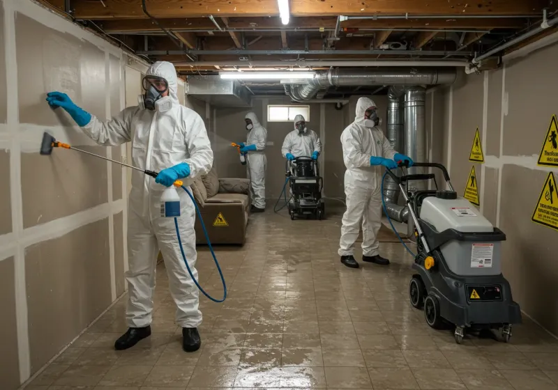 Basement Moisture Removal and Structural Drying process in Hyde County, NC